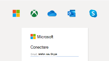 Imagine cu conectarea cu un cont Microsoft