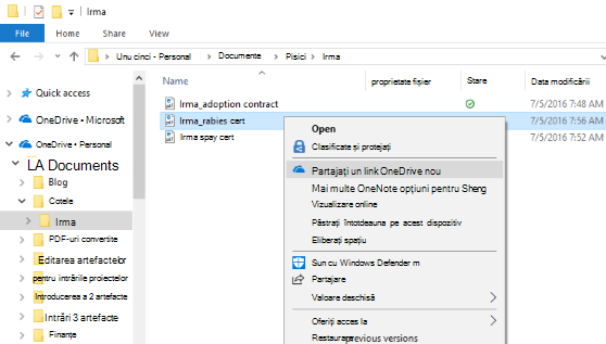 Cum se partajează un fișier prin Microsoft OneDrive în Windows 10