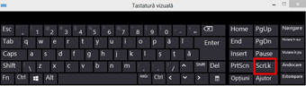 Tastatură vizuală Windows 10 cu tasta Scroll Lock