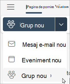 Din panglică, selectați grup nou > grup nou