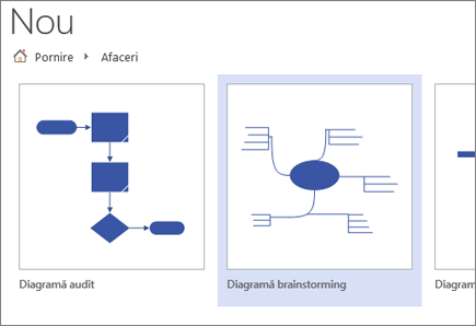 Alegeți șablonul de diagramă Brainstorming