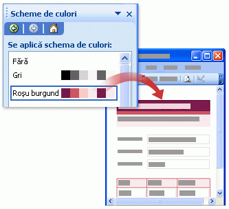 Burgundy color scheme applied to form template