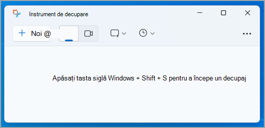 Interfața instrumentului de decupare din Windows 11.