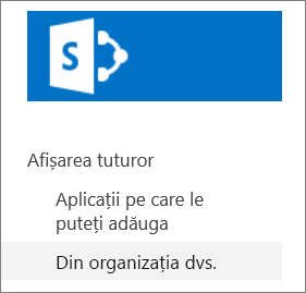 Bara Lansare rapidă cu din organizația dvs. evidențiată