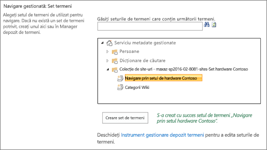 Selectarea unui set de termeni