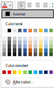 Meniul Culoare font din Outlook.