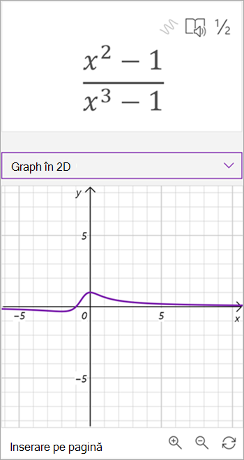 captură de ecran a graficului generat de asistentul matematic pentru ecuația x pătrat - 1 peste x până la al treilea minus 1