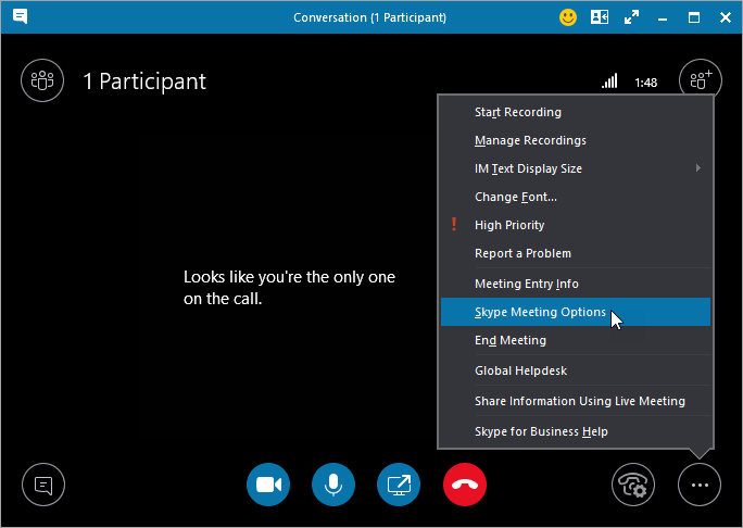 Setarea opțiunilor pentru întâlnirile online și conferințele prin telefon - Skype for Business