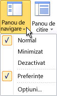 Navigation Pane command in the ribbon