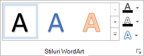 The WordArt Styles group