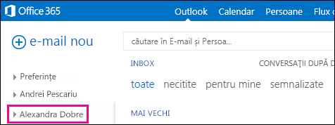 Folderul partajat se afișează în Outlook Web App