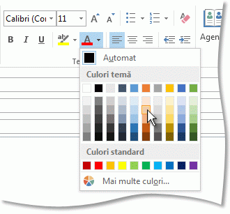 Paleta Culoare font de pe panglică