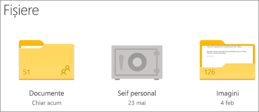 Captură de ecran a folderului Seif personal din OneDrive