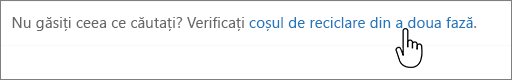 Link coș de reciclare SharePoint 2016 de nivel secundar