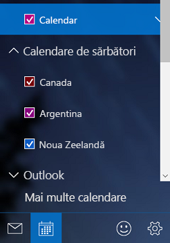 Adăugarea unui calendar de sărbători în Windows 10
