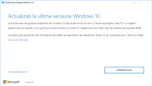 Unele Versiuni De Windows 10 AfiÈ™eazÄƒ O Notificare Pentru A Instala Cea Mai RecentÄƒ Versiune