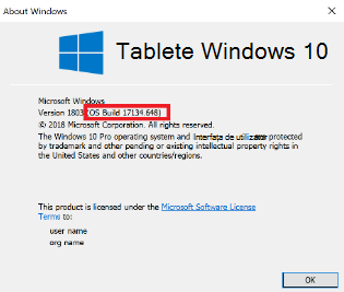 Imagine a casetei de dialog versiune Windows 10