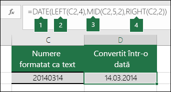 Conversia șirurilor text și a numerelor în date