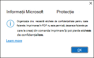 Eroare nepermisă de Microsoft Info Protection PDF