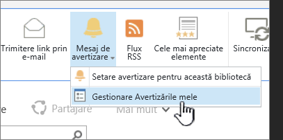 SharePoint 2016 Manage alert button highlighted