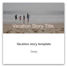 Șablon de articol despre vacanță în Sway