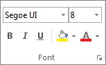 Timeline Font group in Project