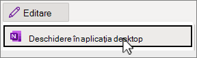 Deschideți în meniul aplicației desktop