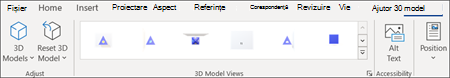 Controale tabulator pentru editarea unui model 3D
