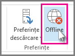 Butonul Offline din Outlook 2013