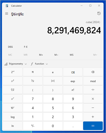 Aplicația Calculator din Windows.