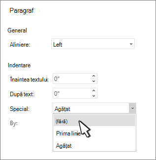 Selecting indent = none
