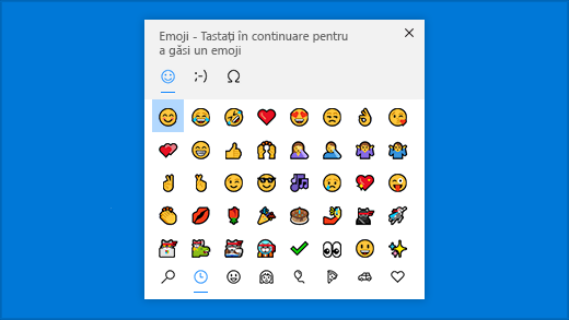 Comandă rapidă pentru panoul de emoji-uri