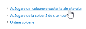 Adăugare din coloane existente