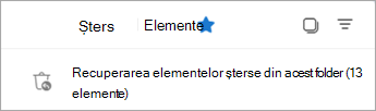 Selectați recuperați elementele șterse din acest folder pentru a vizualiza folderul Elemente recuperabile.