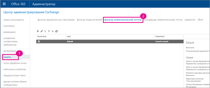 Outlook спам фильтр настройка