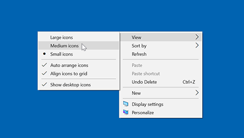 Изменение размера значков и их расстояния в Windows 7