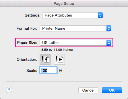 Выберите размер бумаги или создайте пользовательский размер, выбрав соответствующий пункт в списке "Размер бумаги".