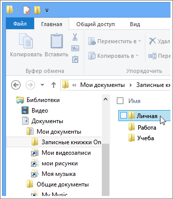 В проводнике перейдите к папкам OneNote