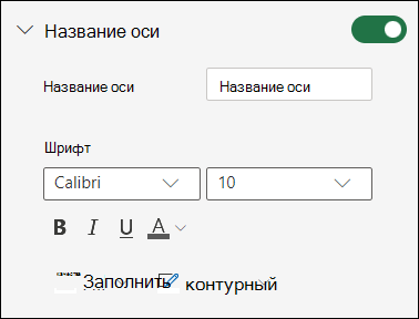 Параметры оси диаграммы для Excel для Интернета