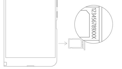 Серийный номер Surface Duo в лотке карта SIM-карты
