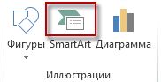 "SmartArt". в группе "Иллюстрации" на вкладке "Вставка"