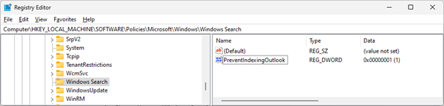 Снимок экрана: редактор реестра при включении обходного решения
