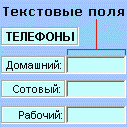 Пример текстового поля (элемент ActiveX)