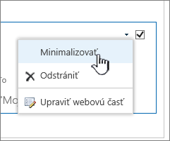 Kliknite na šípku nadol pri nastaveniach, kliknite na tlačidlo Minimalizovať