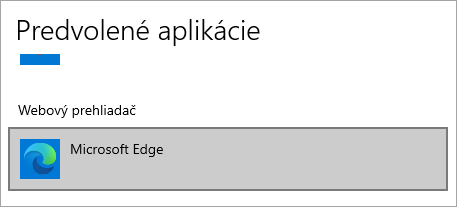 Predvolený prehliadač Microsoft Edge