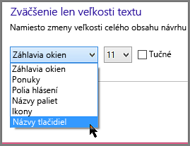 Nastavenie formátu názvov tlačidiel vo Windowse 8