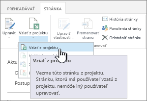 Stránka na vzatie lokality wiki z projektu