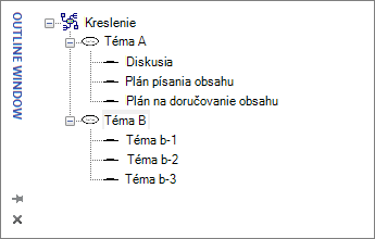 Okno prehľadu programu Visio