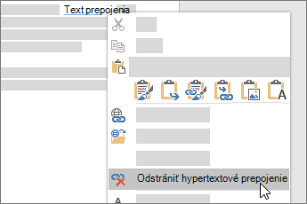 Odstrániť hypertextové prepojenie