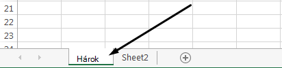 Excel sa karty hárkov sa v dolnej časti Excel hárkov.
